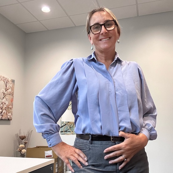 Women's Blue Blouse - Picture 1 of 5